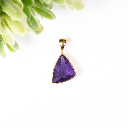 Amethyst Pendant 1.90 g 19x11mm .925 Silver + 18k Gold - InnerVision Crystals