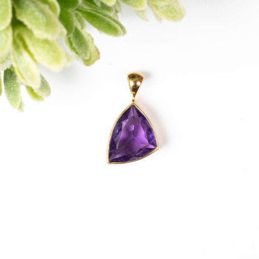Amethyst Pendant 1.96 g 20x11mm .925 Silver + 18k Gold - InnerVision Crystals