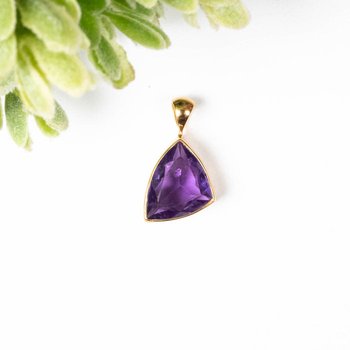 Amethyst Pendant 1.96 g 20x11mm .925 Silver + 18k Gold - InnerVision Crystals