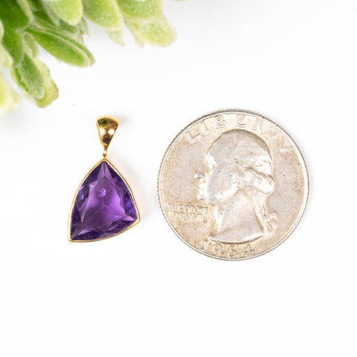 Amethyst Pendant 1.96 g 20x11mm .925 Silver + 18k Gold - InnerVision Crystals