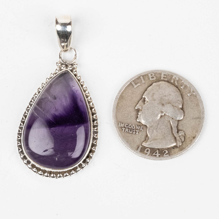 Amethyst Pendant 8.87 g 43x21mm .925 Silver - InnerVision Crystals