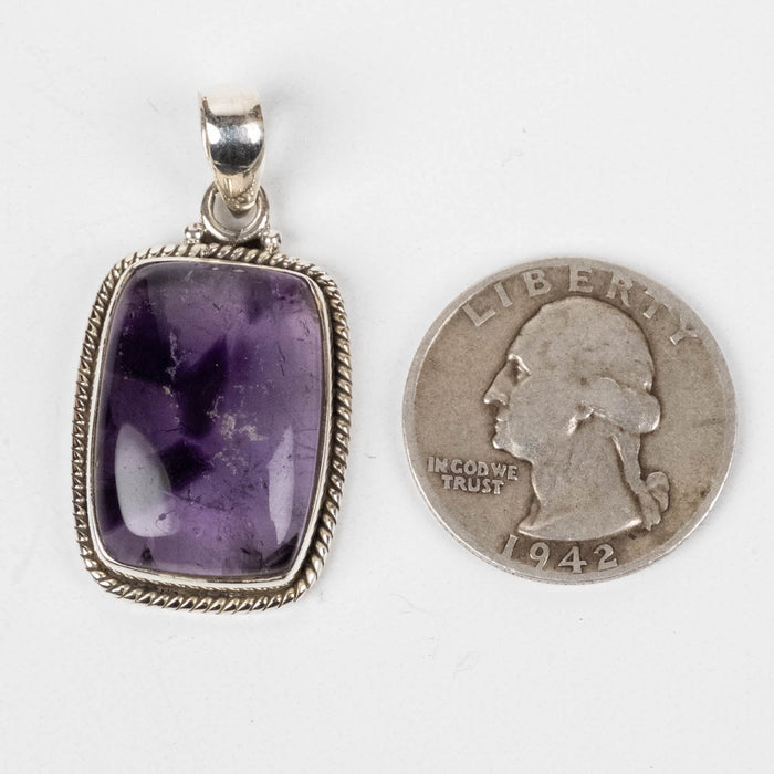 Amethyst Pendant 8.88 g 39x20mm .925 Silver - InnerVision Crystals