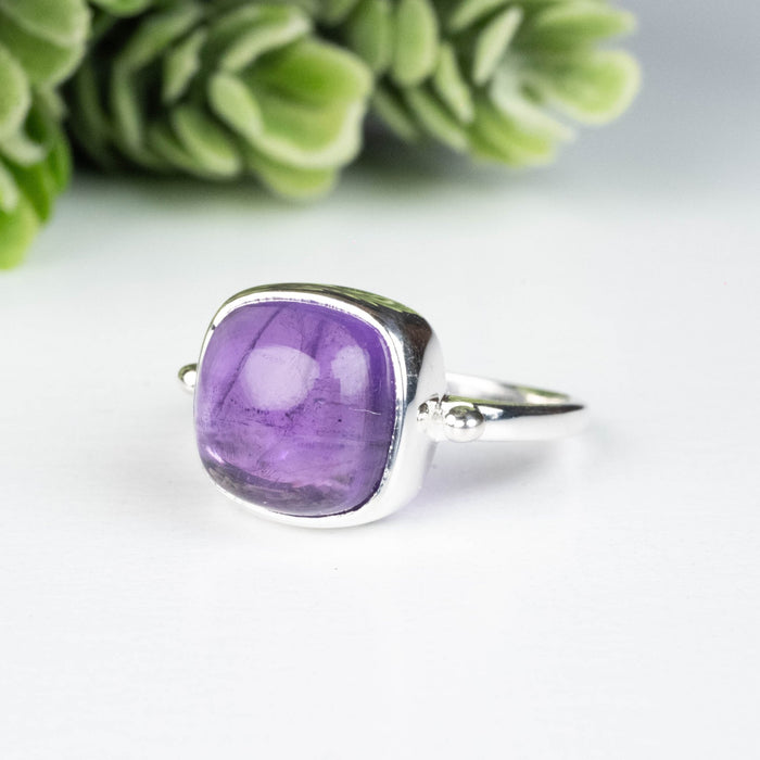 Amethyst Ring 10mm Size 6 - InnerVision Crystals