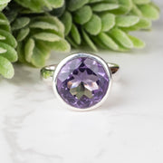 Amethyst Ring 10mm Size 6 - InnerVision Crystals