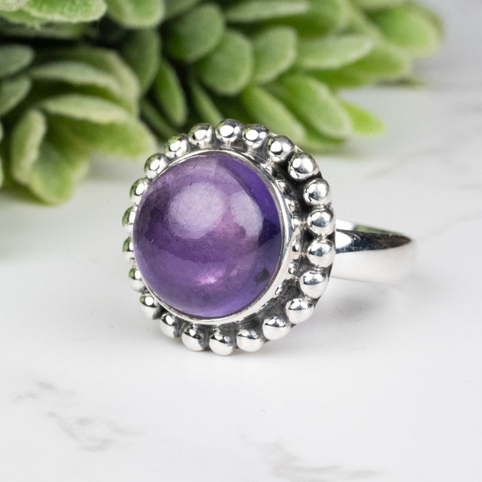 Amethyst Ring 10mm Size 6 - InnerVision Crystals