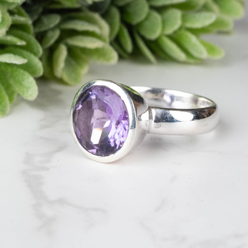 Amethyst Ring 10mm Size 7 - InnerVision Crystals