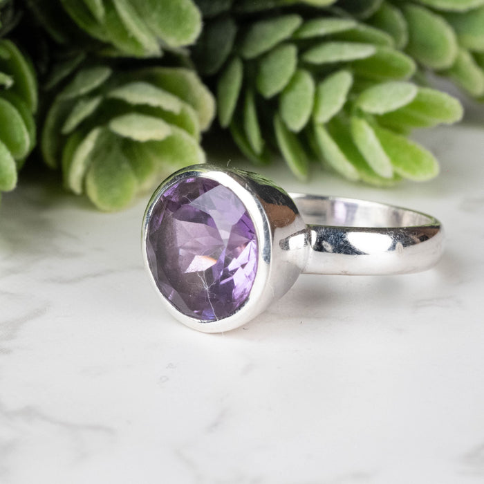 Amethyst Ring 10mm Size 8 - InnerVision Crystals
