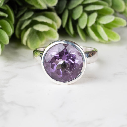 Amethyst Ring 10mm Size 8 - InnerVision Crystals
