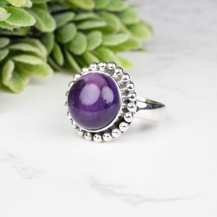 Amethyst Ring 11mm Size 5 - InnerVision Crystals
