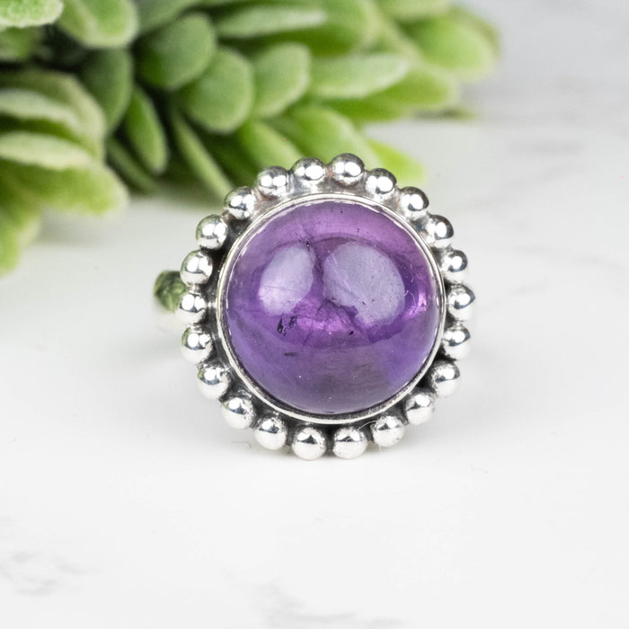 Amethyst Ring 11mm Size 5 - InnerVision Crystals