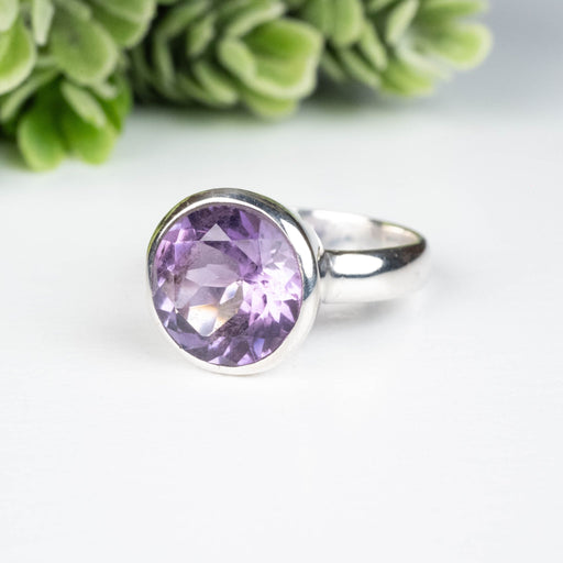 Amethyst Ring 11mm Size 7 - InnerVision Crystals
