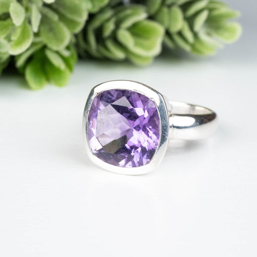 Amethyst Ring 12mm Size 7 - InnerVision Crystals