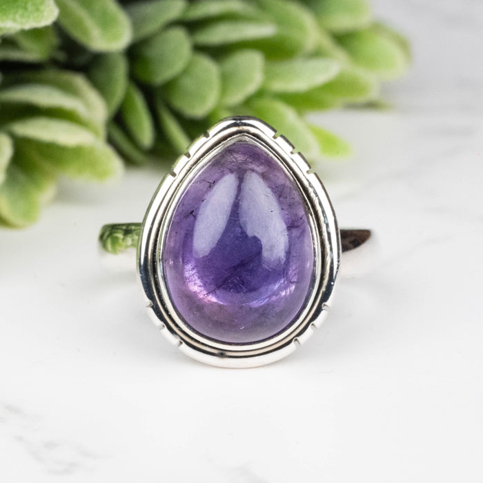 Amethyst Ring 13x10mm Size 8 - InnerVision Crystals