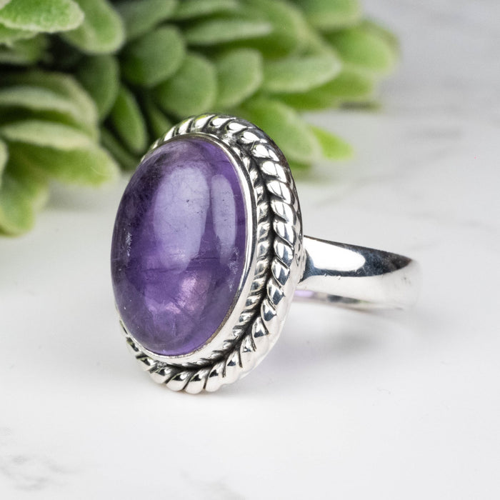 Amethyst Ring 14x10mm Size 6 - InnerVision Crystals