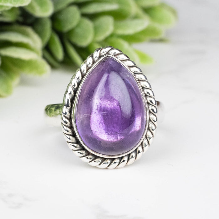 Amethyst Ring 15x11mm Size 8 - InnerVision Crystals
