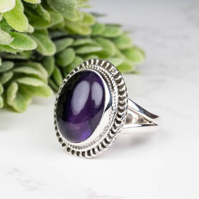 Amethyst Ring 15x11mm Size 9.5 - InnerVision Crystals