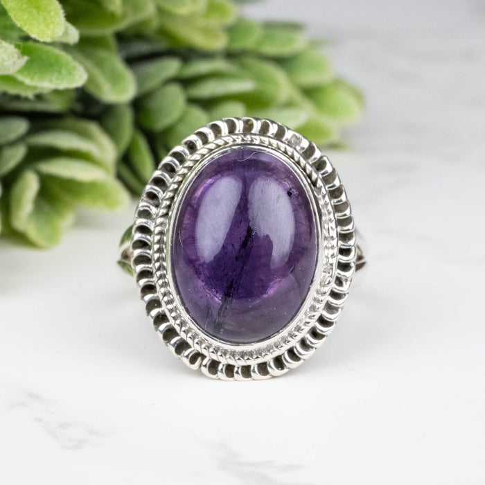 Amethyst Ring 15x11mm Size 9.5 - InnerVision Crystals