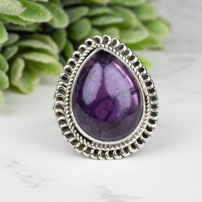 Amethyst Ring 15x12mm Size 6.5 - InnerVision Crystals