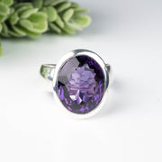 Amethyst Ring 15x12mm Size 8 - InnerVision Crystals
