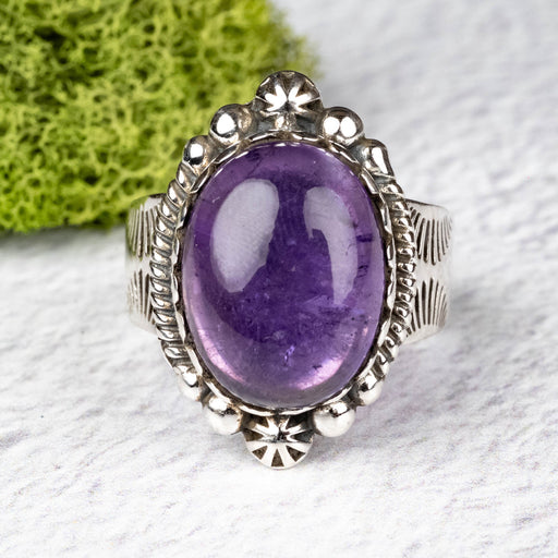 Amethyst Ring 16x12mm Size 10 .925 Silver - InnerVision Crystals