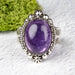 Amethyst Ring 16x12mm Size 10 .925 Silver - InnerVision Crystals