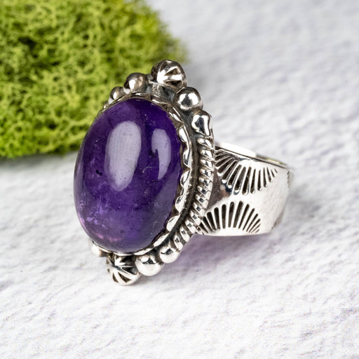 Amethyst Ring 16x12mm Size 10 .925 Silver - InnerVision Crystals