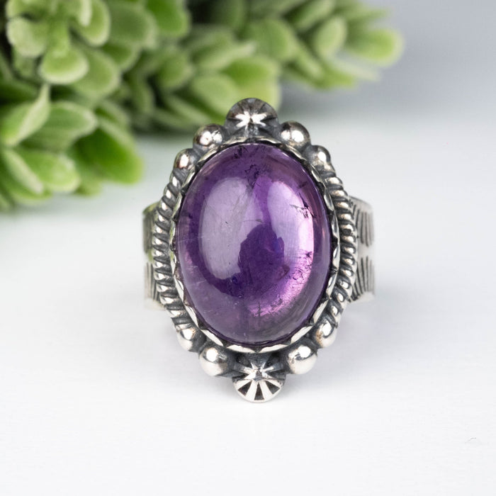 Amethyst Ring 16x12mm Size 7 - InnerVision Crystals