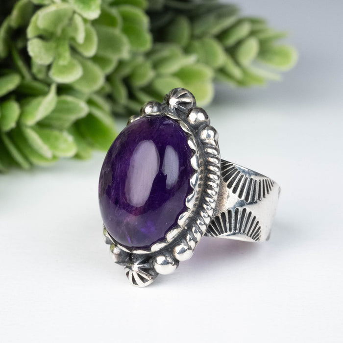 Amethyst Ring 16x12mm Size 7 - InnerVision Crystals