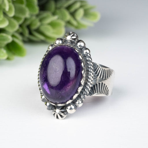 Amethyst Ring 16x12mm Size 9 - InnerVision Crystals