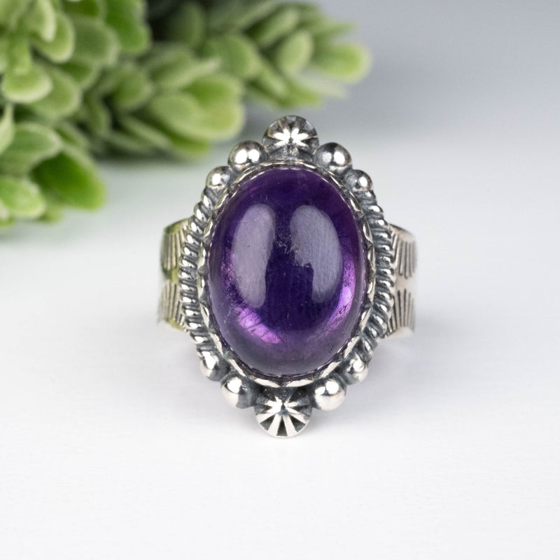 Amethyst Ring 16x12mm Size 9 - InnerVision Crystals
