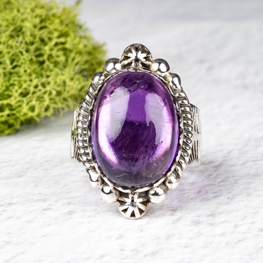 Amethyst Ring 17x13mm Size 7 .925 Silver - InnerVision Crystals