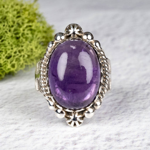 Amethyst Ring 17x13mm Size 7 .925 Silver - InnerVision Crystals