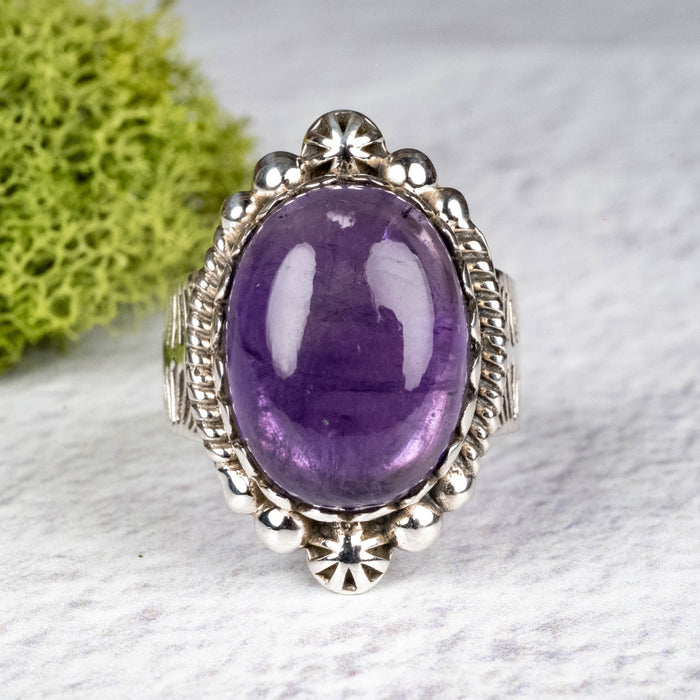 Amethyst Ring 17x13mm Size 7 .925 Silver - InnerVision Crystals