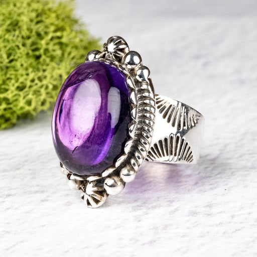 Amethyst Ring 17x13mm Size 7 .925 Silver - InnerVision Crystals