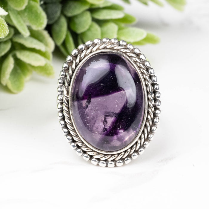 Amethyst Ring 19x13mm Size 8 - InnerVision Crystals