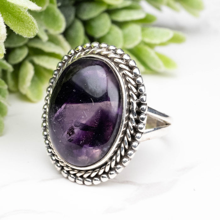 Amethyst Ring 19x13mm Size 8 - InnerVision Crystals