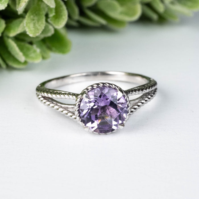 Amethyst Ring 7.85mm Size 10 - InnerVision Crystals