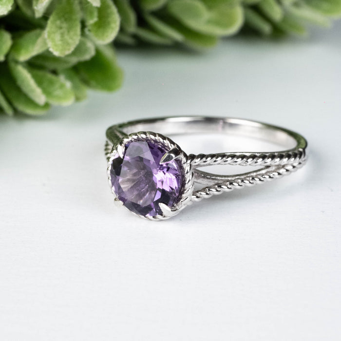 Amethyst Ring 7.85mm Size 10 - InnerVision Crystals