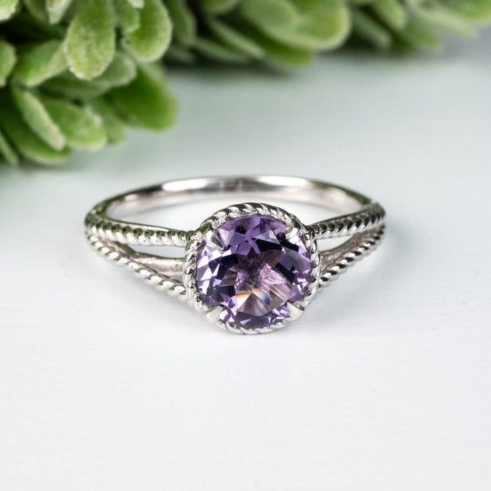 Amethyst Ring 7.85mm Size 10 - InnerVision Crystals