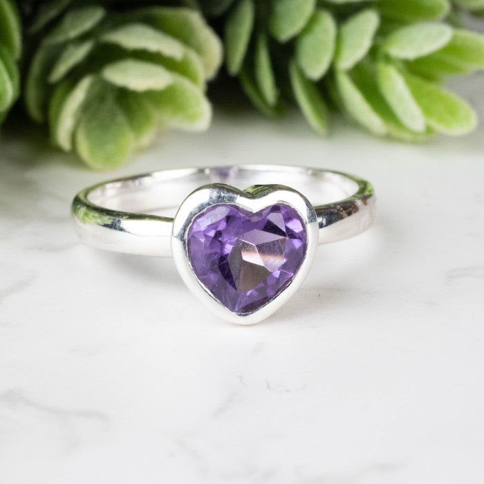 Amethyst Ring 8mm Size 10 - InnerVision Crystals
