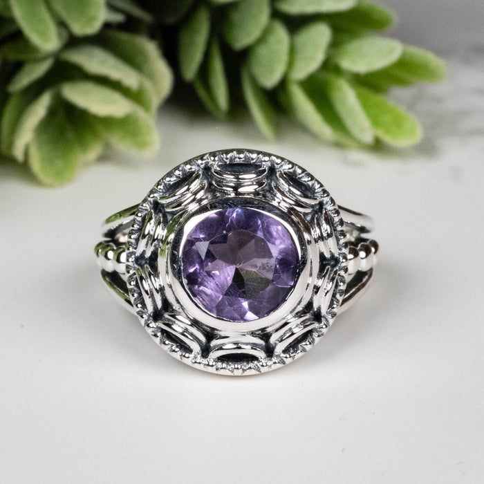 Amethyst Ring 8mm Size 8 - InnerVision Crystals