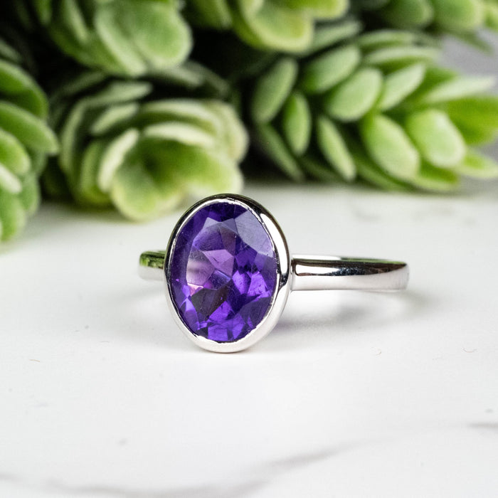Amethyst Ring 9x7mm Size 6 - InnerVision Crystals