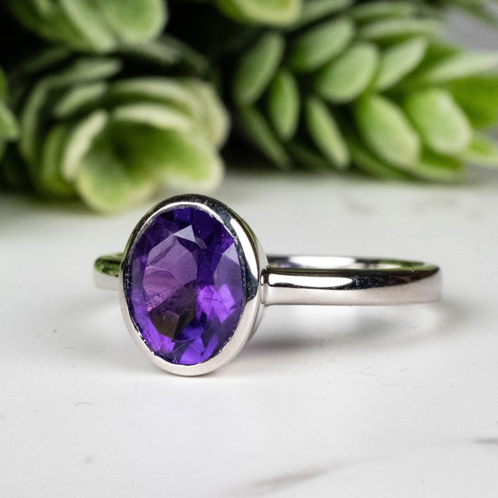 Amethyst Ring 9x7mm Size 9 - InnerVision Crystals