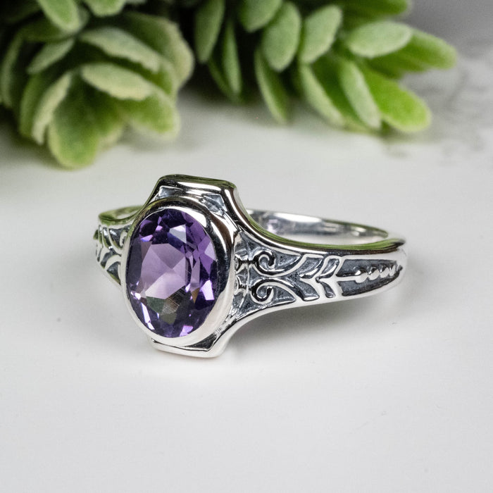 Amethyst Ring 9x7mm Size 9 - InnerVision Crystals