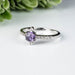Amethyst + White Topaz Ring 4.5mm Size 8 - InnerVision Crystals