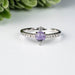 Amethyst + White Topaz Ring 4.5mm Size 8 - InnerVision Crystals