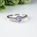 Amethyst + White Topaz Ring 4.5mm Size 8 - InnerVision Crystals