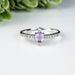 Amethyst + White Topaz Ring 4.5mm Size 8 - InnerVision Crystals