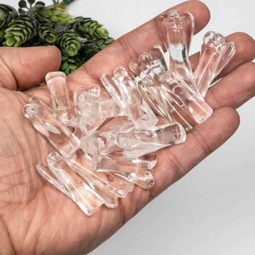 Quartz Angel Carving | Lemurian or Rose Quartz - InnerVision Crystals