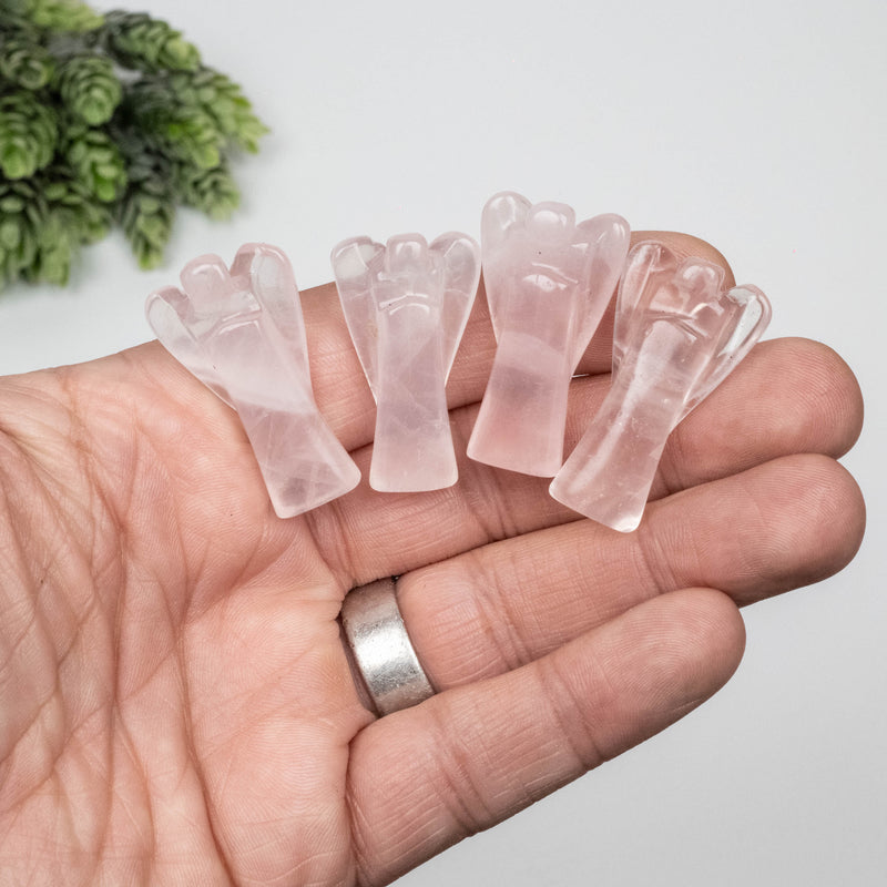 Quartz Angel Carving | Lemurian or Rose Quartz